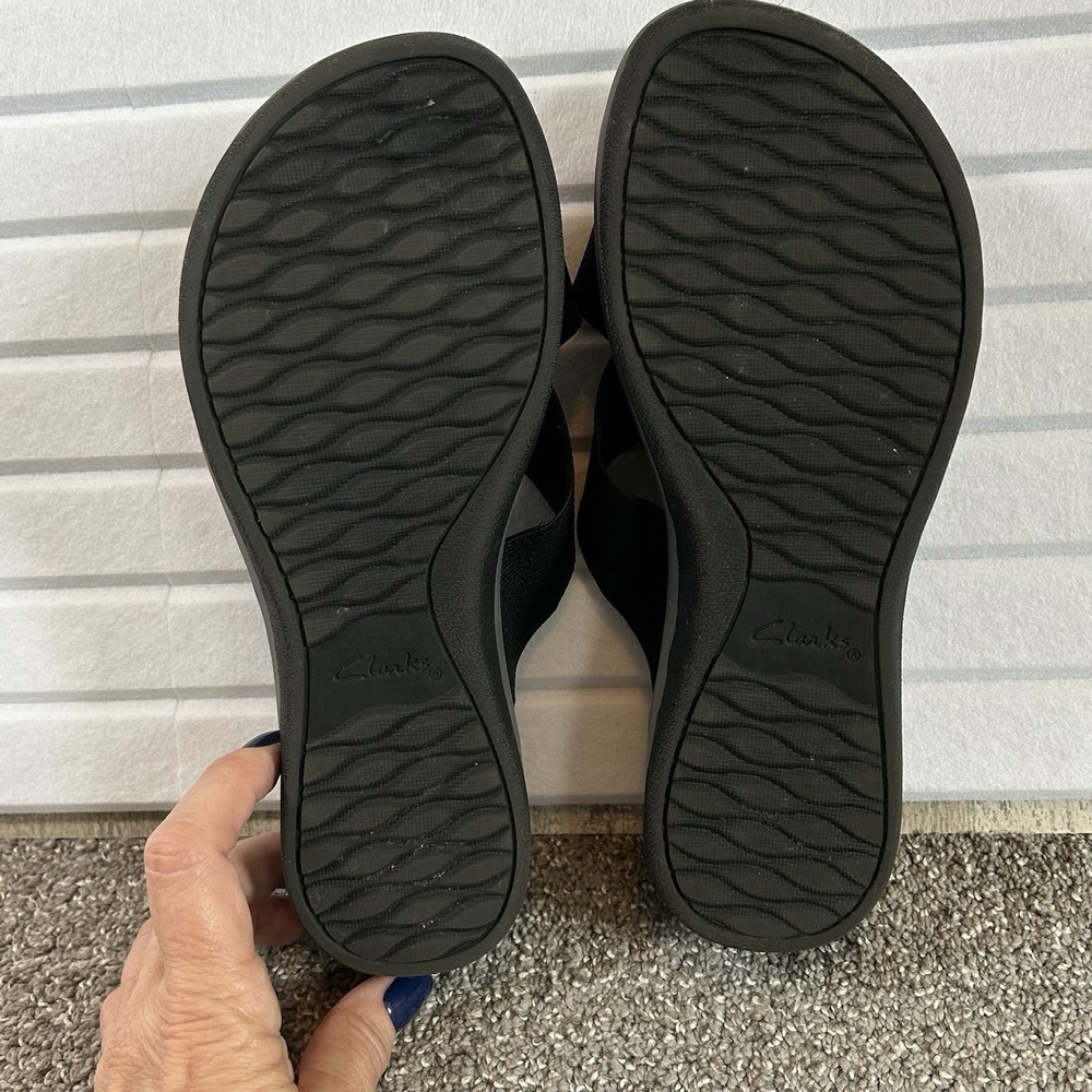 Clarks Cloudsteppers Arla Elin Sandals Women's 9 Black Cross Straps NWOB - Picture 10 of 10